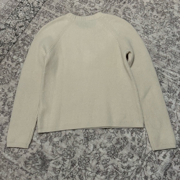 Quince Mongolian Cashmere Fisherman Crewneck Sweater Soft Ivory - Picture 5 of 13
